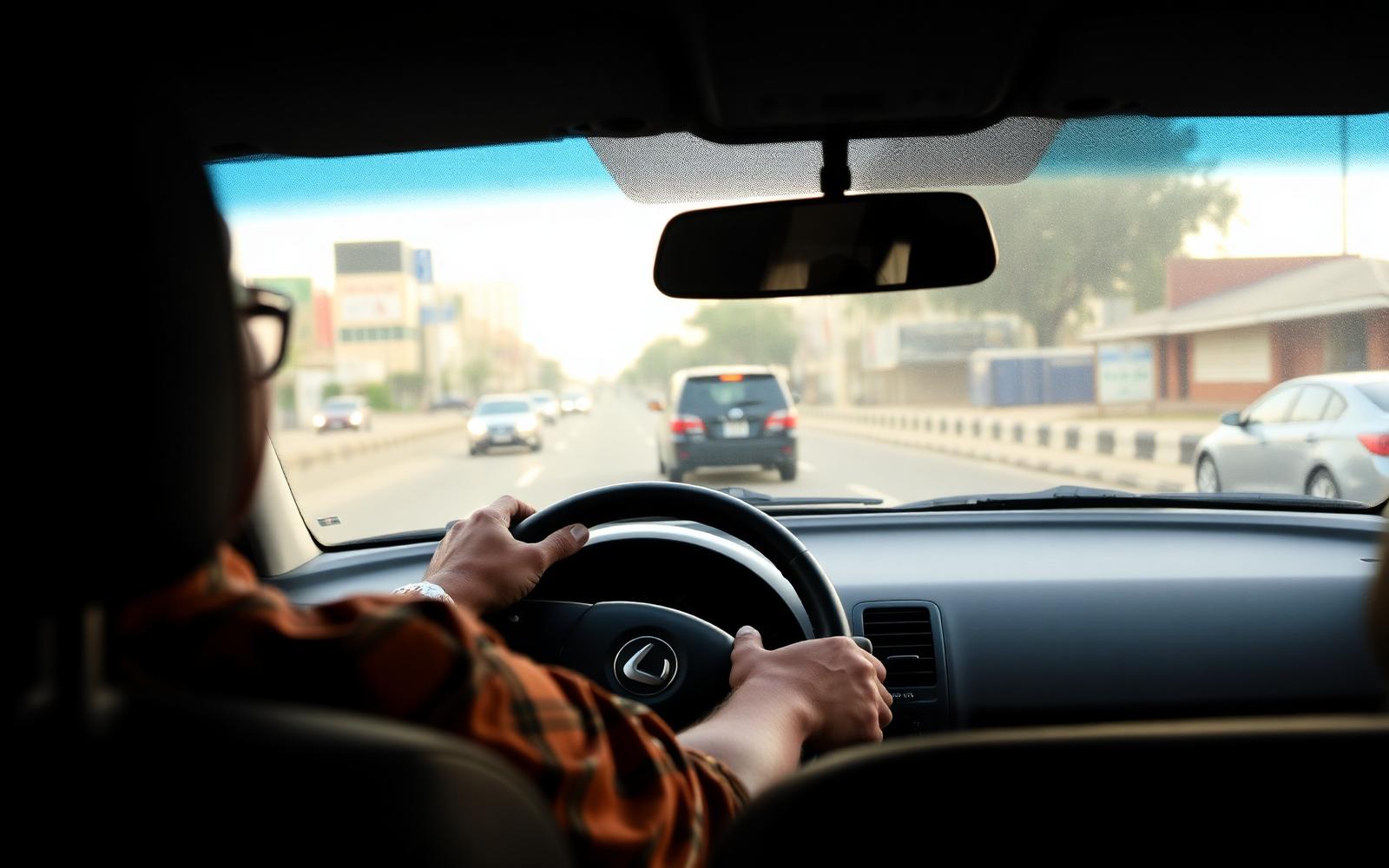 Chauffeur VTC vérifiant son véhicule avant de prendre la route