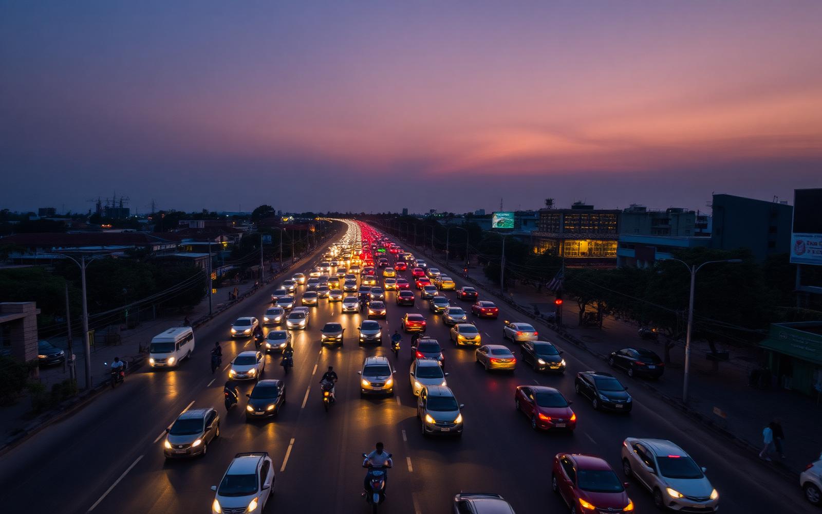 Circulation urbaine à Yaoundé, véhicules et deux-roues